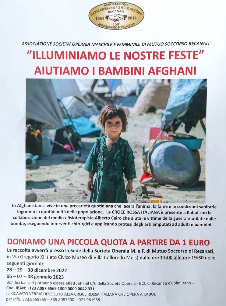 Insieme Per I Bambini Dellafghanistan Lappello Della Societ Operaia Di Mutuo Soccorso Di