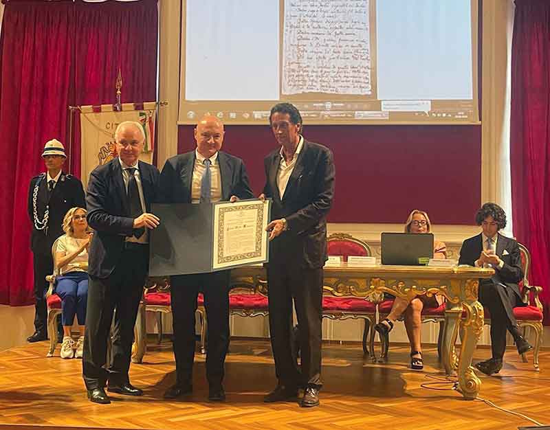 Fabio Corvatta Sindaco Emanuele Pepa Rumelin Premio Leopardi 