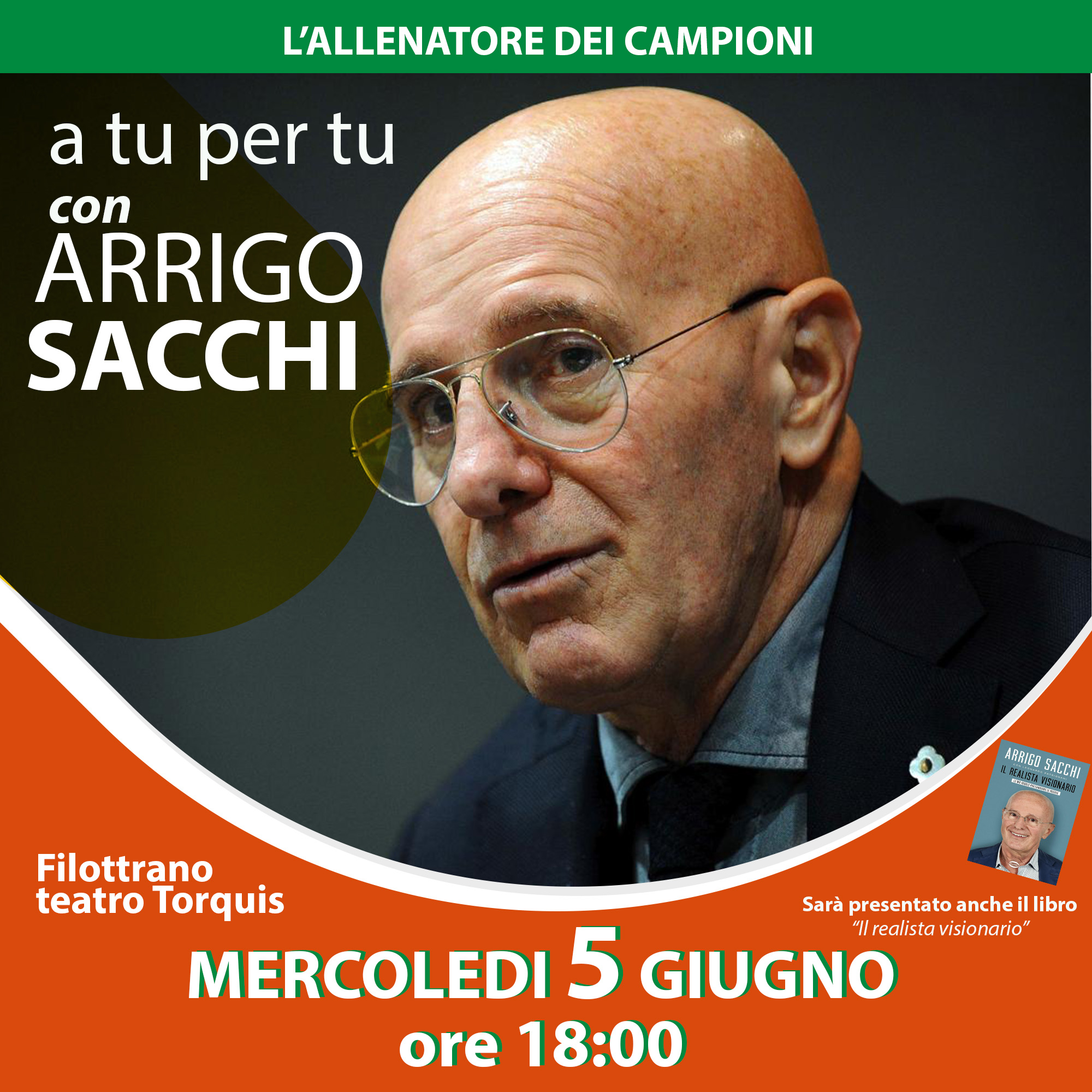 Locandina evento con Arrigo Sacchi