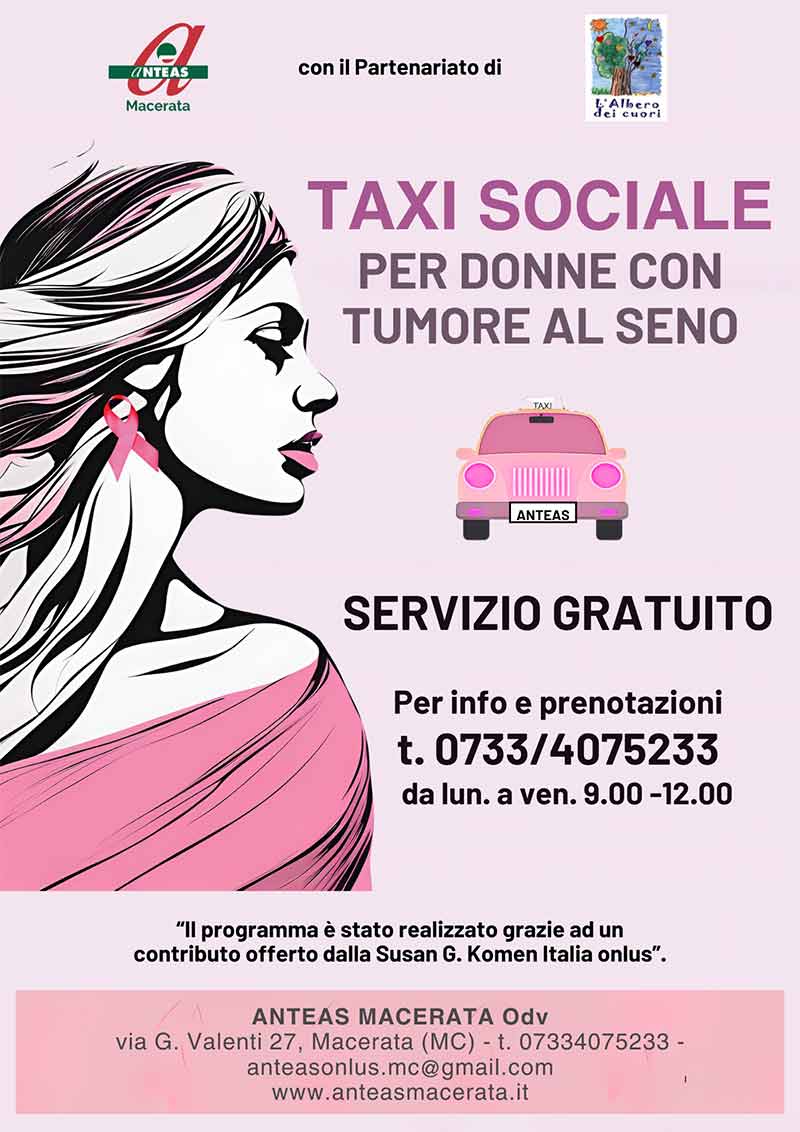 locandina taxi sociale tumore al seno